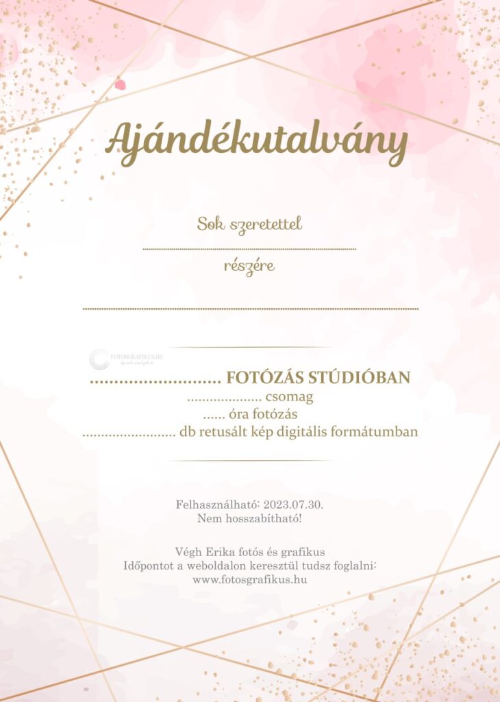 fotózás ajándékutalvány